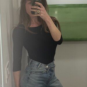 Wolford Black Long Sleeve Bodysuit - Size Small